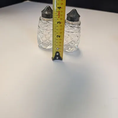 Vintage Waterford Crystal Salt & Pepper Shakers w/ Metal Lids