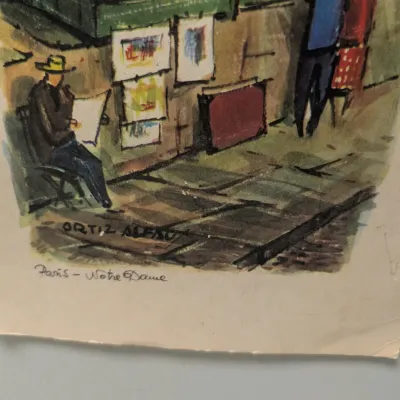 21 1/2" x 8 1/4" Vintage Paris Lithographs