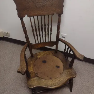 Vintage Oak Pressed Back Chair
