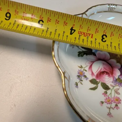 Floral Royal Worcester Egg Coddler, Royal Crown Derby Tudor Trinket Dish, Marlow Minton Trinket Dish & Toothpick Holder