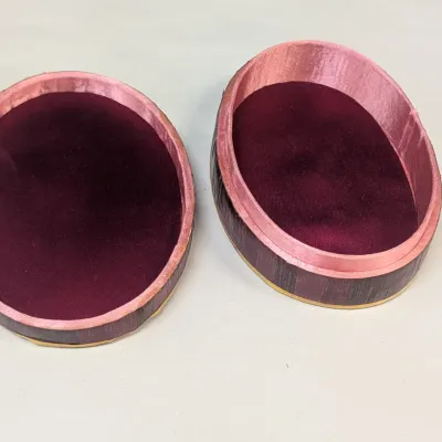 Vintage Straw Marquetry Trinket Boxes