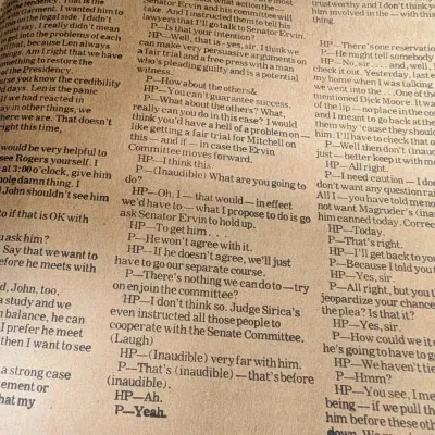 1974 Sentinel Star The Nixon Tapes Transcript Of Presidential Conversations & Nixon Button