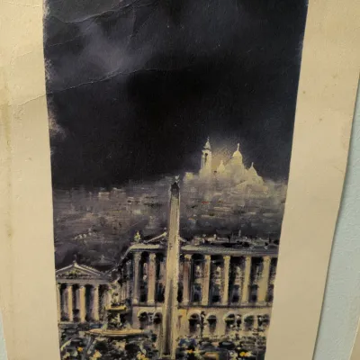 21 1/2" x 8 1/4" Vintage Paris Lithographs