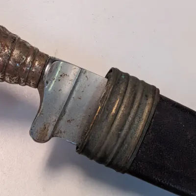 German Rostfrei Solingen Deer Hoof Handle Hunting Boot Knife & Sheath