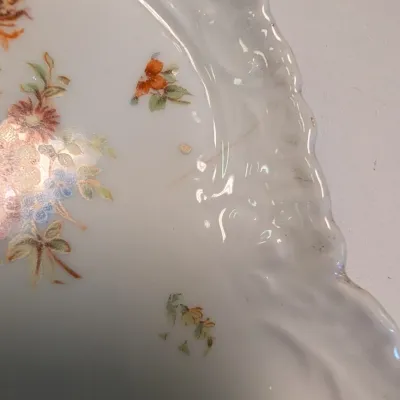China Pieces - Victoria Carlsbad Austria Hand Painted Nippon Bowl & H & C Haviland Limoges Plate - Some Unmarked China