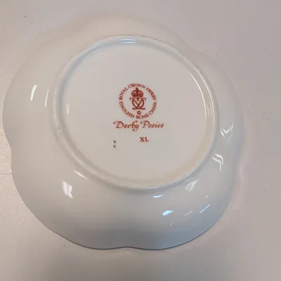 Floral Royal Worcester Egg Coddler, Royal Crown Derby Tudor Trinket Dish, Marlow Minton Trinket Dish & Toothpick Holder