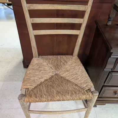 Ladder-Back Side Chair With Rush Seat