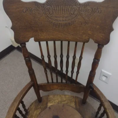 Vintage Oak Pressed Back Chair