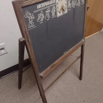 Vintage Mickey Mouse Disney Character Child's Learning Center Folding Chalkboard