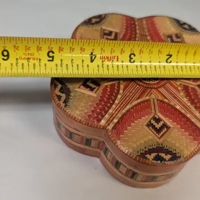 Vintage Straw Marquetry Trinket Boxes