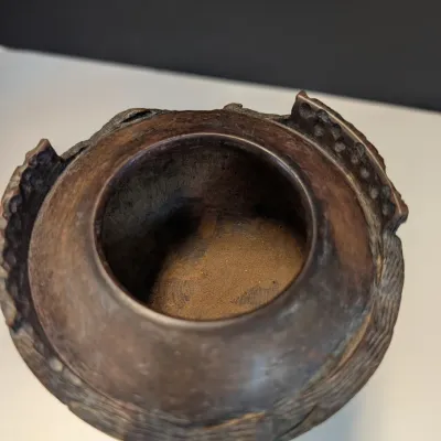 8" Hand Carved Lidded Storage Bowl