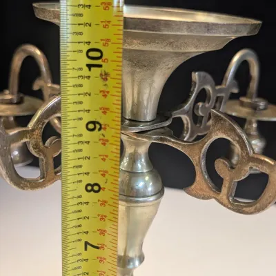 Vintage Brass 5-Candle Candelabra - 4 Arm Centerpiece