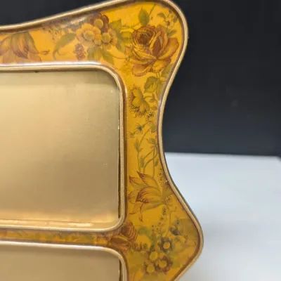 Vintage The Bucklers Inc. Fifth Ave NY Yellow Enamel Floral Picture Frame
