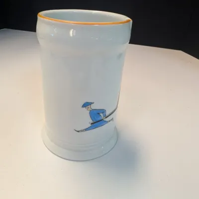 Vintage Ceramic Hand Painted Japanese Whistling Mug Marked MZS
