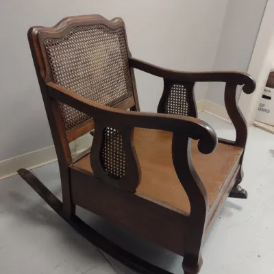 Wooden Rocking Chair with Cane Back