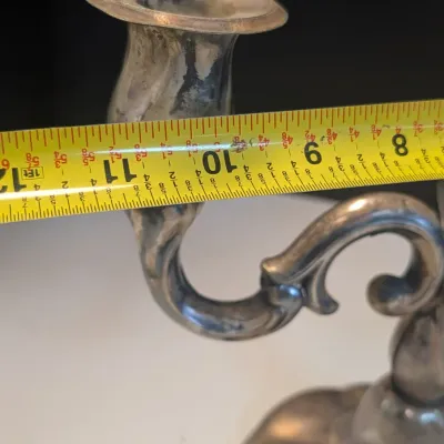 ♔835 Weighted 3-Arm Candelabra Candle Holder Two Tier