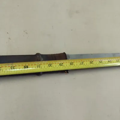 Long, Two Handed Stainless Sword- Silver Toned Guard- Approx 51" Long