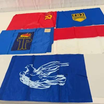 Vintage East Germany Parade Flag SED USSR Soviet Union Dove, Thalmann Pioneer DDR Seid Bereit, Soviet Republic Flag, Free East German Flag