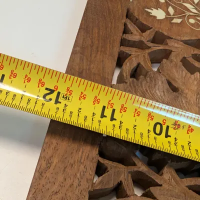 Wood Leaf Carved Trivet, Rosewood, Carved Hand & Foot, Carved Napkin Holder & Cherry Wood House Blessing Sign