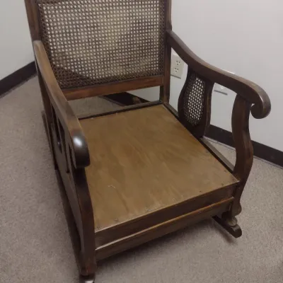 Mid Century Cane Back Rocking Chair