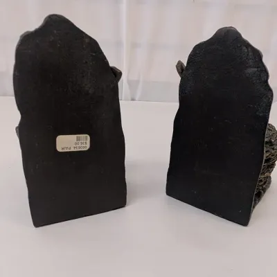 Pair Of Bronze Mother Bird & Baby Book Ends