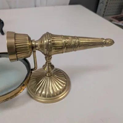 Vintage Brass Desk Magnifying Glass on Swivel Stand