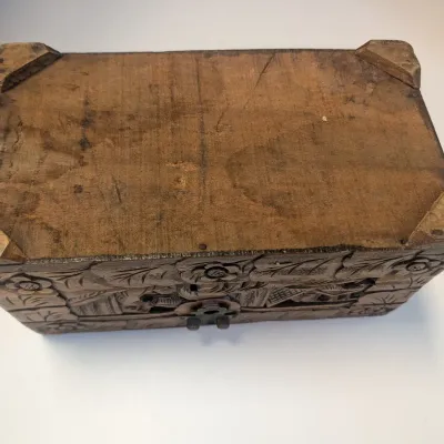 Hand Carved Japanese Wood Box