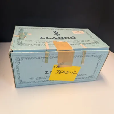 LLadro Ceramic Clown Sculpture Figurine Little Traveler Vintage Blue & White w/ Box