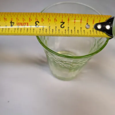 Set Criss-Cross Geometric Uranium Glass