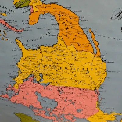 A New World Of Understanding Map 1982 Jesse Levine Turnabout Map 17 1/4" x 22 1/2" #4