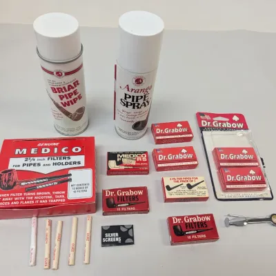 Medico Pipe Filters, .75 Silver Tobacco Pipe Smoking Screens & Pipe Spray #24