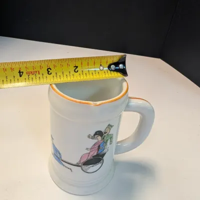 Vintage Ceramic Hand Painted Japanese Whistling Mug Marked MZS