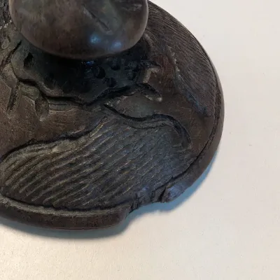 8" Hand Carved Lidded Storage Bowl
