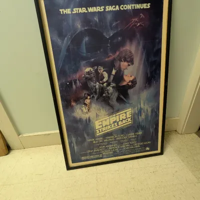 "The Empire Strikes Back" Vintage Movie Poster, USA Litho Illustrated By Roger Kastel 1980's 41 1/2" x 27"