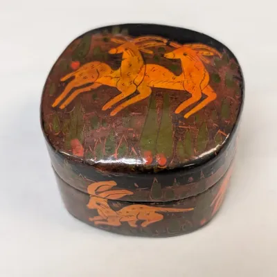 Hand Painted Lacquer Trinket/Pill Boxes
