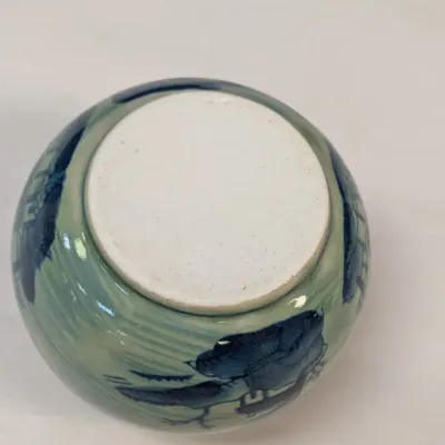 Chinese Scenic Pottery Vase & Porcelain Tea Cups