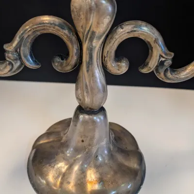 ♔835 Weighted 3-Arm Candelabra Candle Holder Two Tier