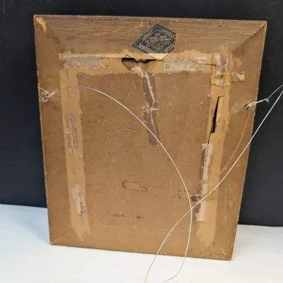 Antique Painting After José Frappa, Clerical Scene in Ornate Gilt Frame