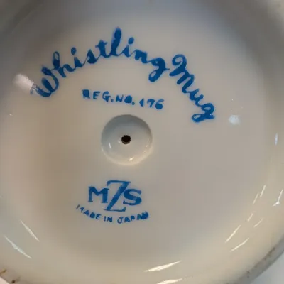 Vintage Ceramic Hand Painted Japanese Whistling Mug Marked MZS