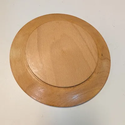 Wooden Plates w/Design On The Rim
