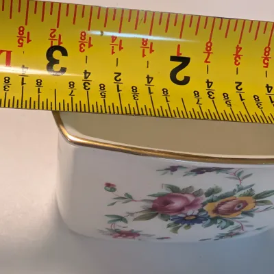 Floral Royal Worcester Egg Coddler, Royal Crown Derby Tudor Trinket Dish, Marlow Minton Trinket Dish & Toothpick Holder
