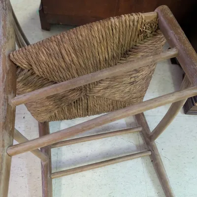 Ladder-Back Side Chair With Rush Seat