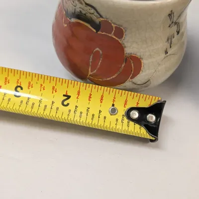 Vintage Kutain Ware Daruma Sake Cup & Japanese Doll Sake Cup