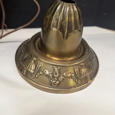 Art Deco 4 Light Brass Chandelier