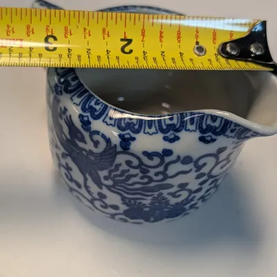 Vintage Nippon Phoenix Blue & White Creamer Pitcher, Sugar Dish & Cup