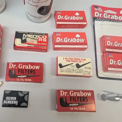 Medico Pipe Filters, .75 Silver Tobacco Pipe Smoking Screens & Pipe Spray #24