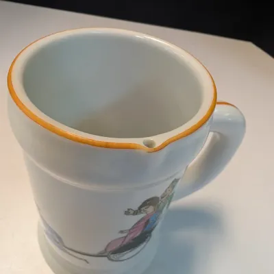 Vintage Ceramic Hand Painted Japanese Whistling Mug Marked MZS
