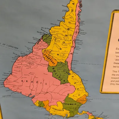 A New World Of Understanding Map 1982 Jesse Levine Turnabout Map 17 1/4" x 22 1/2" #4