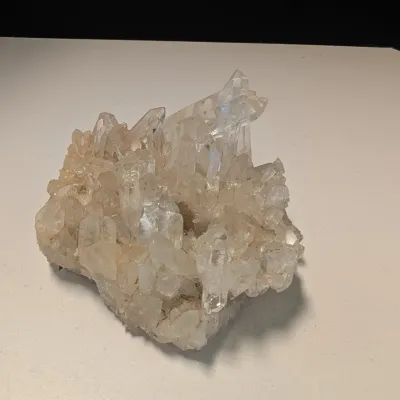 Natural White Clear Quartz Crystal Cluster