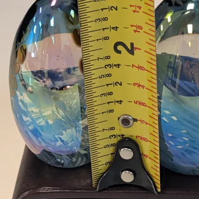 1984 Mount St. Helens Volcanic Ash Glass Egg Sculpture Signed MSH Paperweights